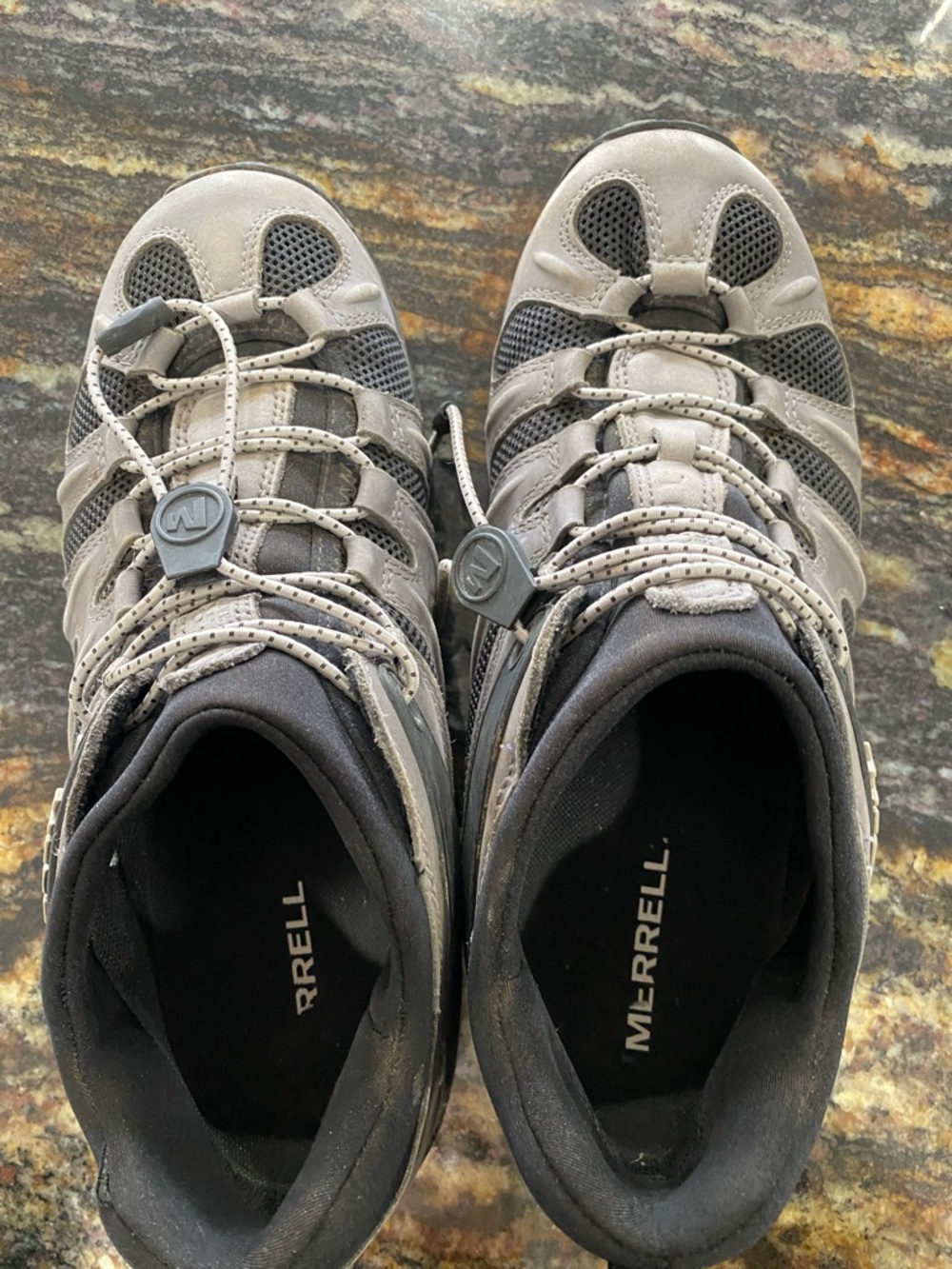Merrell Gray Outdoor Trail Shoes with Quick-Pull Lacing